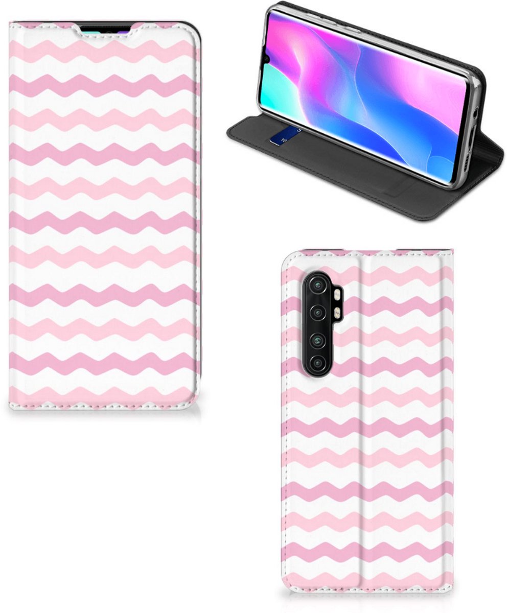Xiaomi Mi Note 10 Lite Hoesje met Magneet Waves Roze