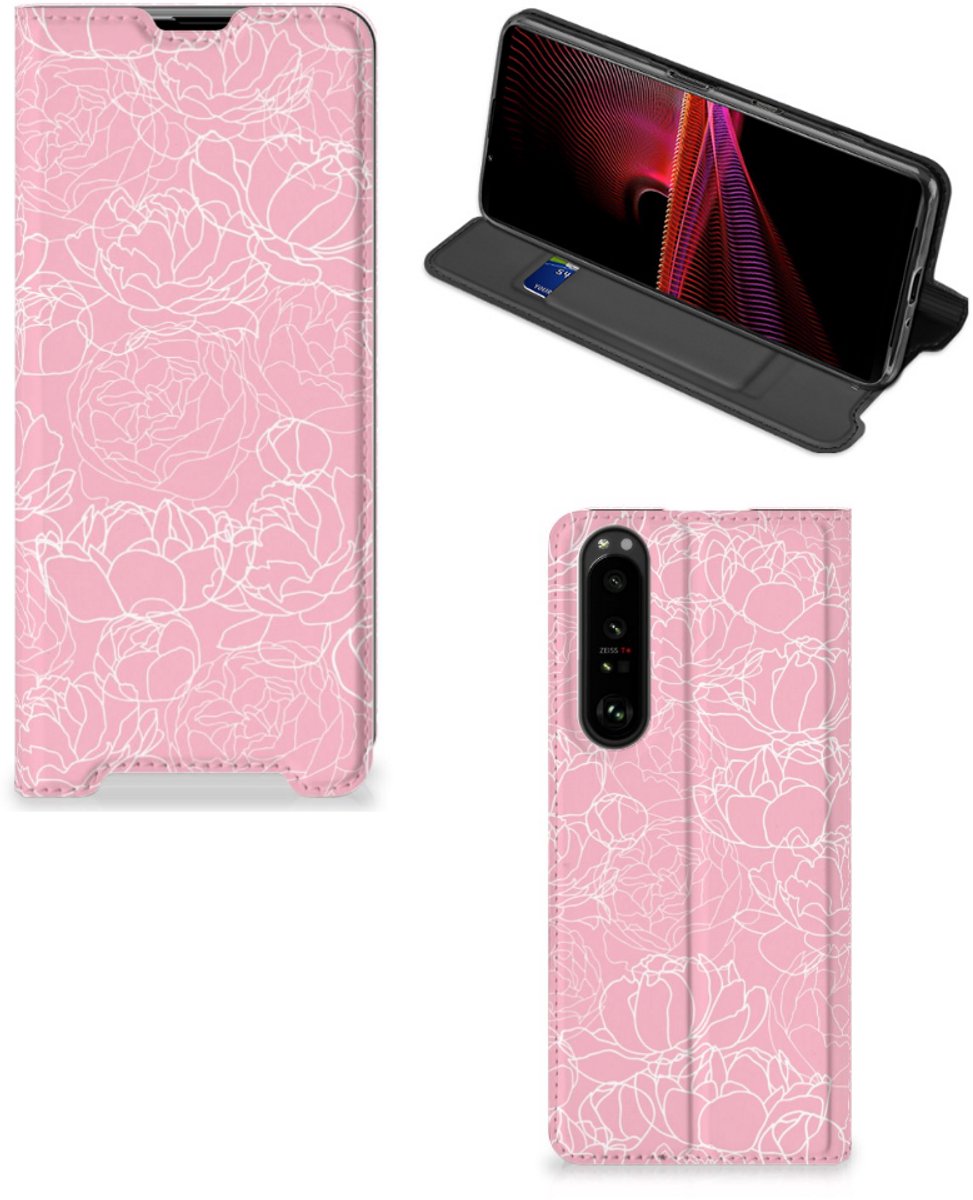 Sony Xperia 1 III Smart Cover White Flowers
