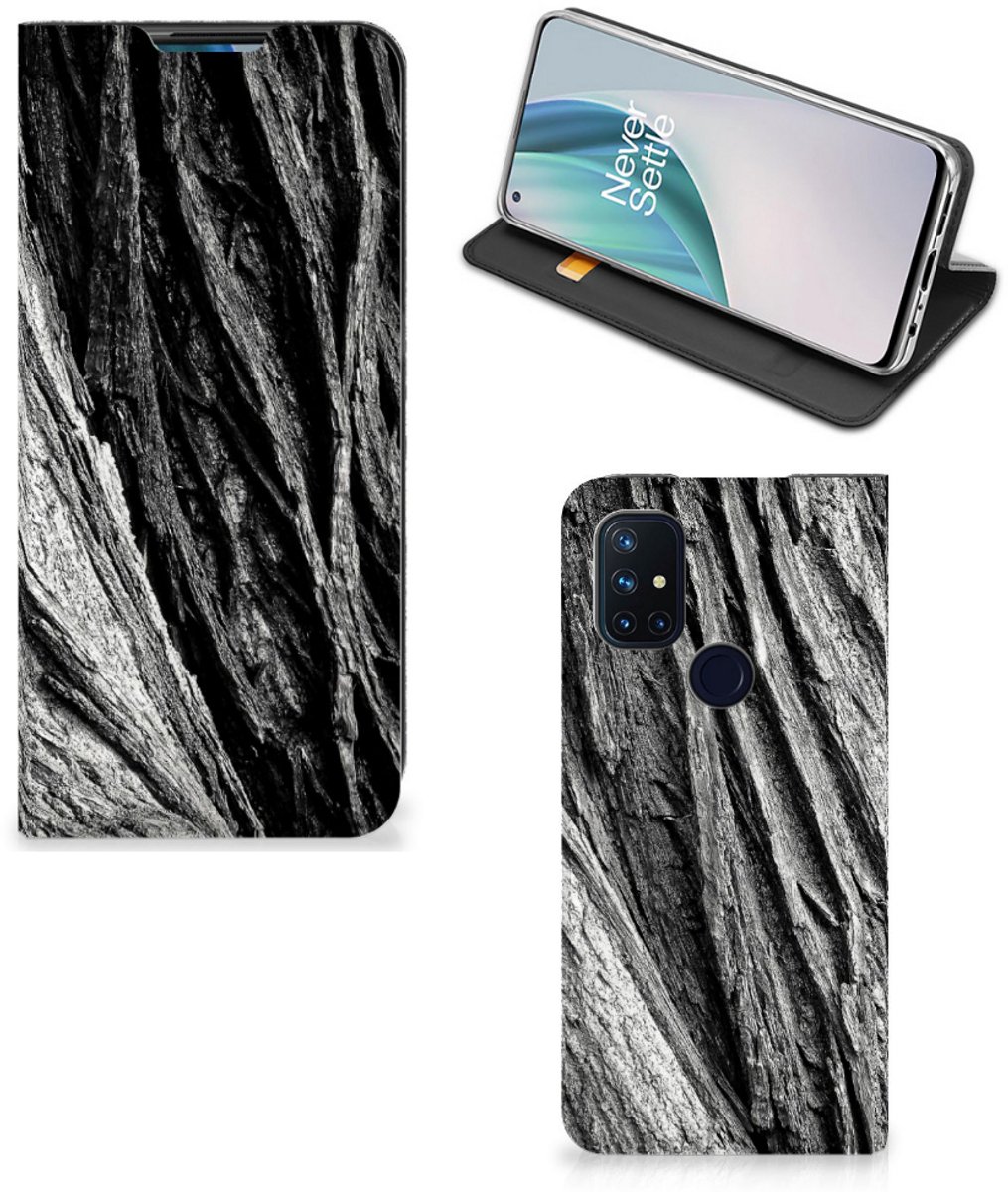 Book Wallet Case OnePlus Nord N10 5G Boomschors Grijs