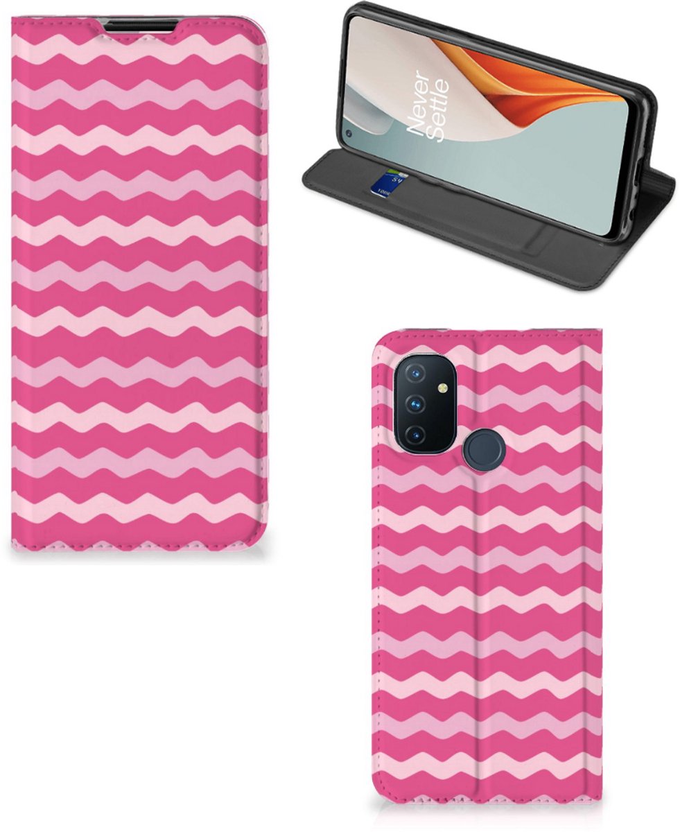 OnePlus Nord N100 Hoesje met Magneet Waves Pink