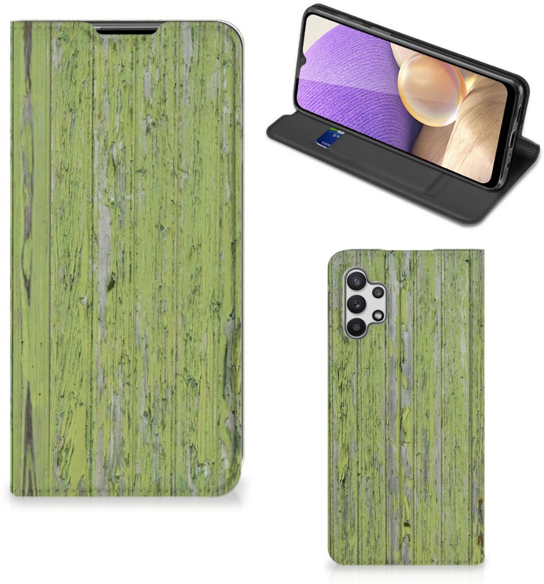 Samsung Galaxy A32 5G Book Wallet Case Green Wood