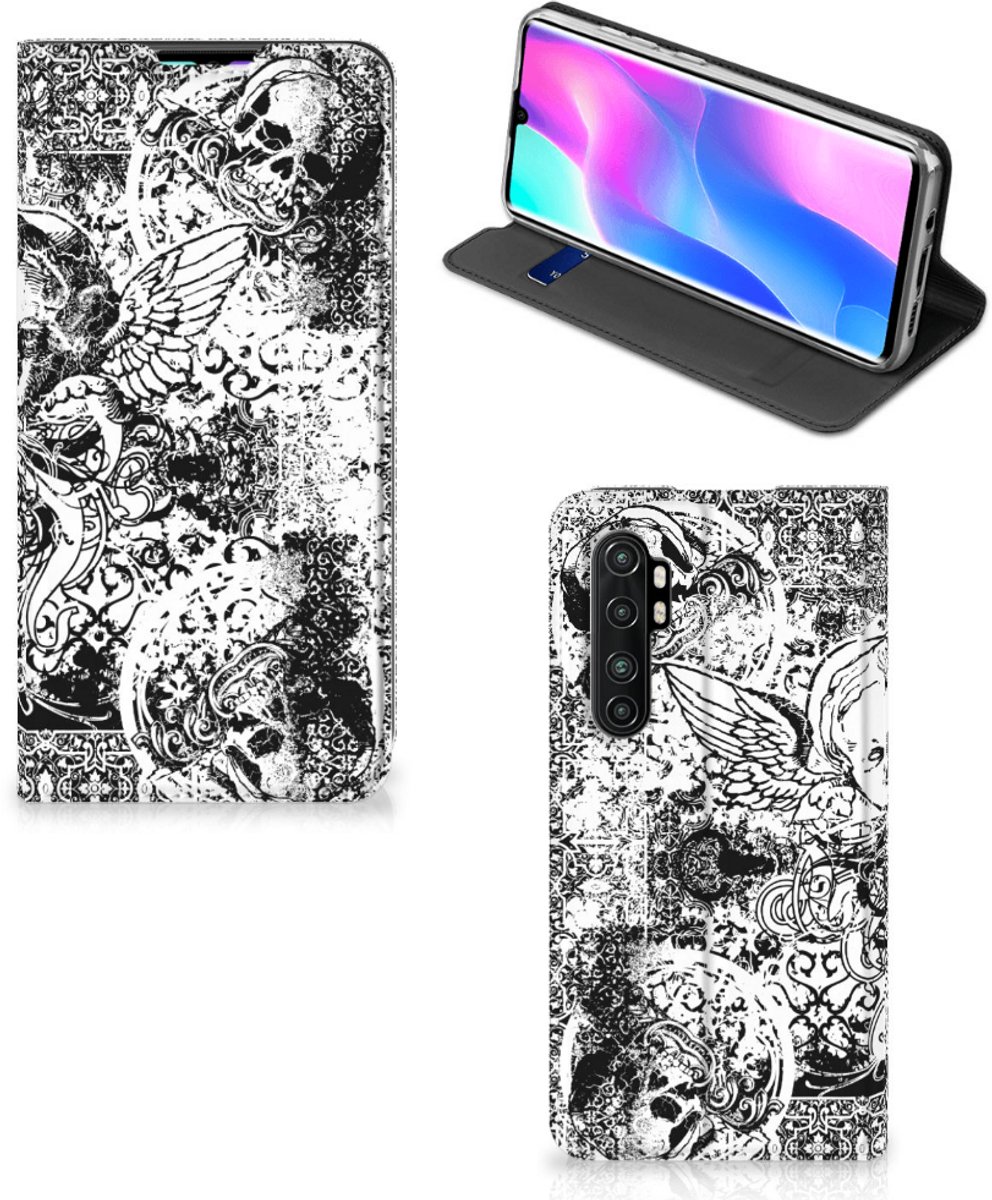 Book Case voor Mobiel BookCase Xiaomi Mi Note 10 Lite Skulls Angel