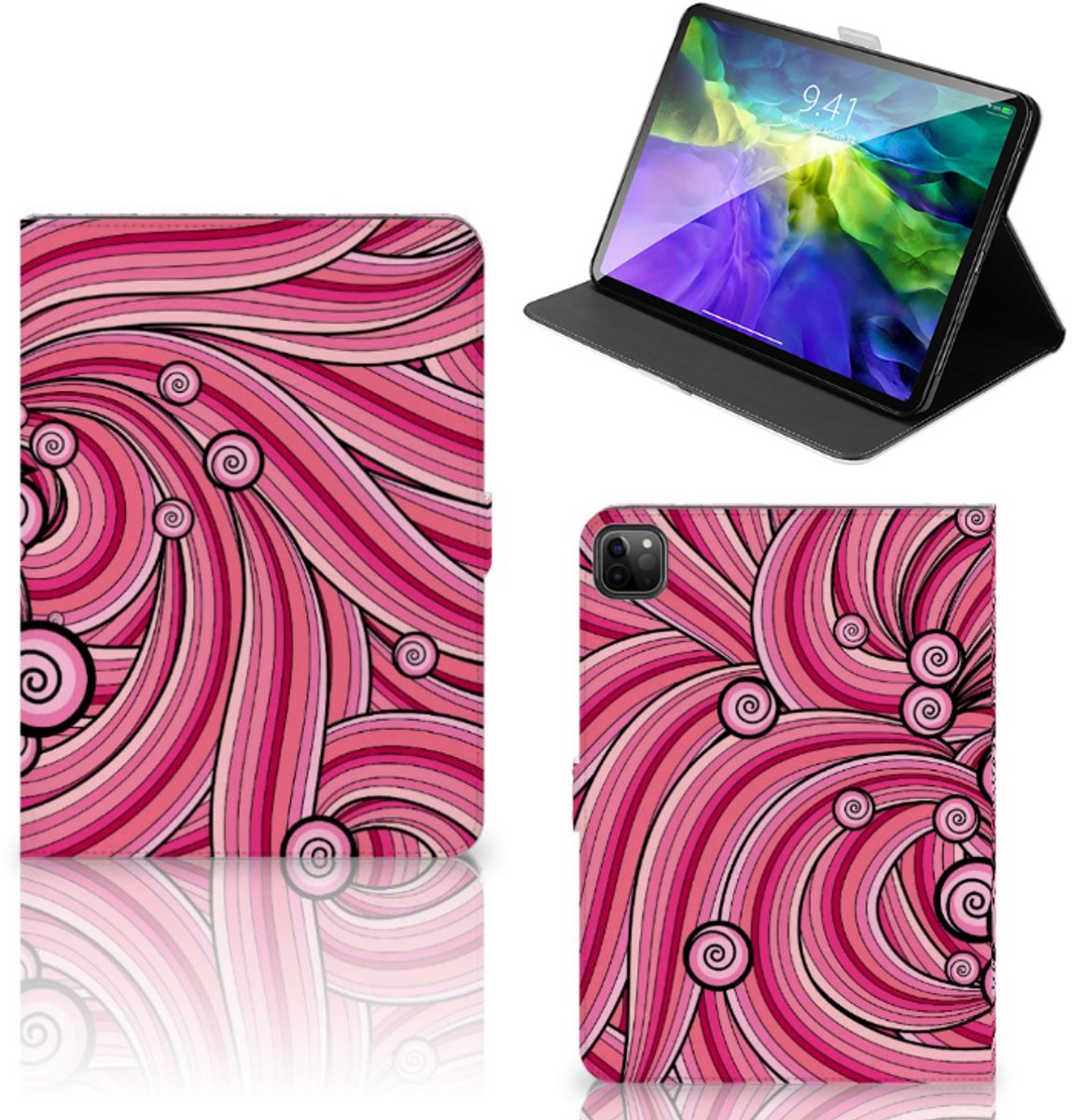 iPad Pro 11 2020/2021/2022 Hoes Swirl Pink