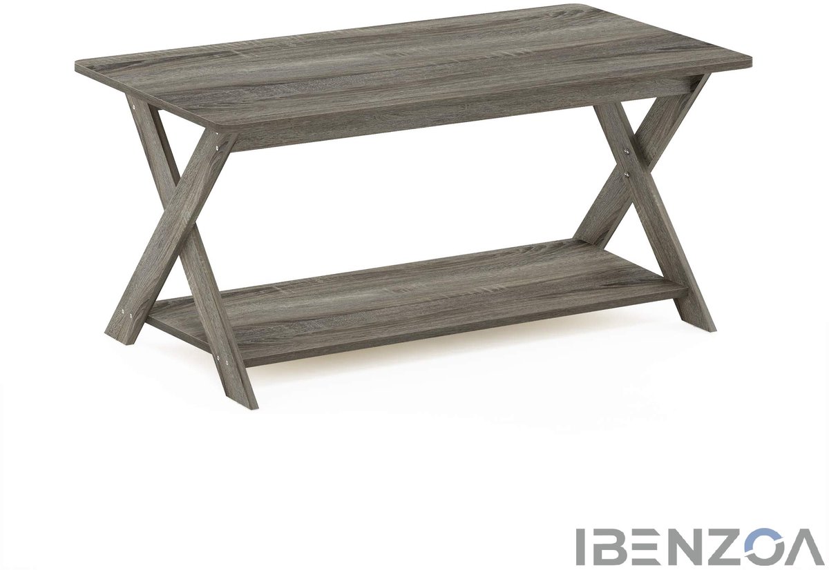 Ibenzoa Salontafel - Moderne stijl - Gekruiste poten - Franse eik