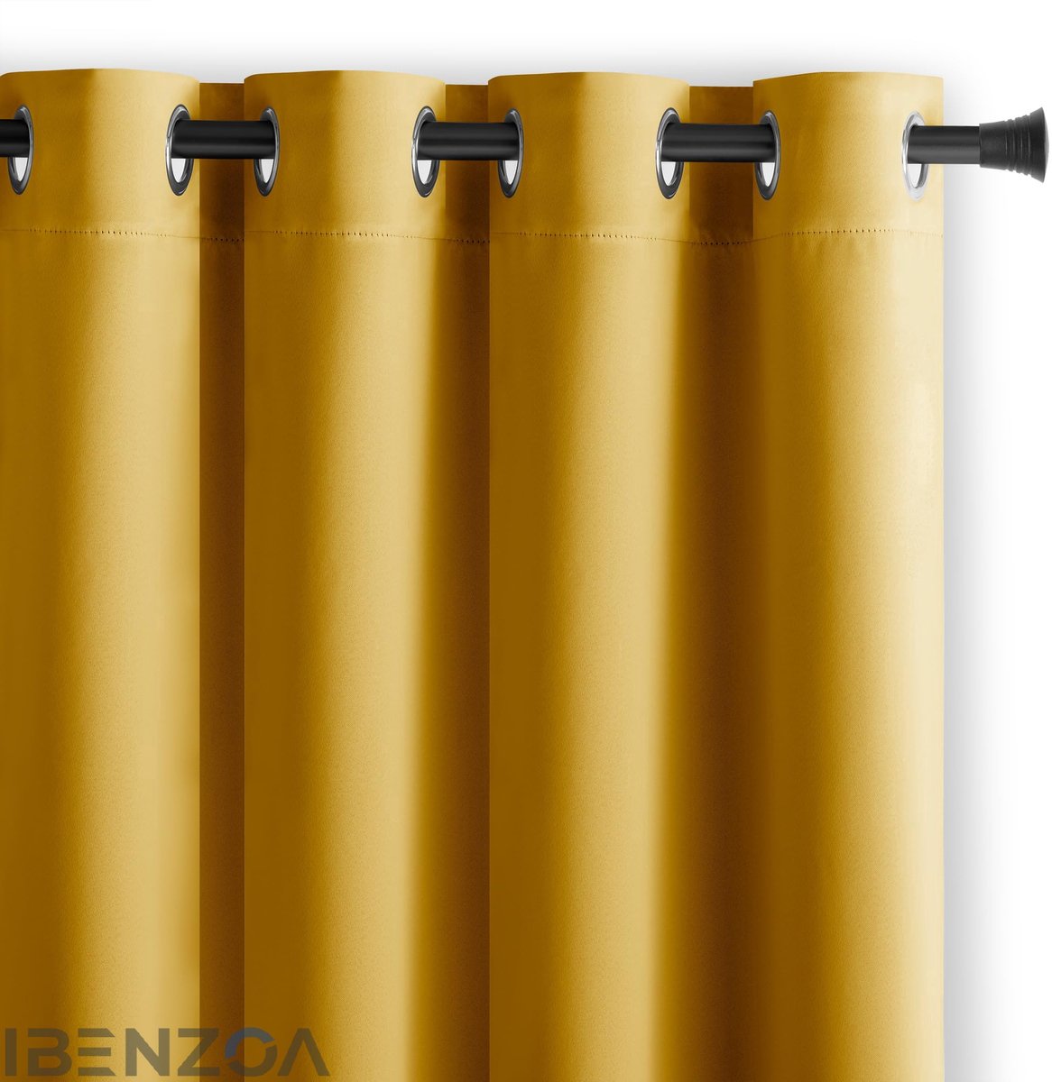 Ibenzoa Blackout gordijn - Mosterdkleur - 140 x 175 cm - Polyester