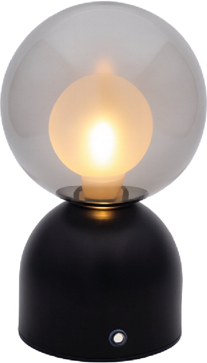 Luxus Europe - Tafellamp Touch Lina Zwart - Draadloze LED Tafellamp Binnen - USB-C Oplaadbaar - Touchbediening - Dimbaar - 3 Lichtkleuren