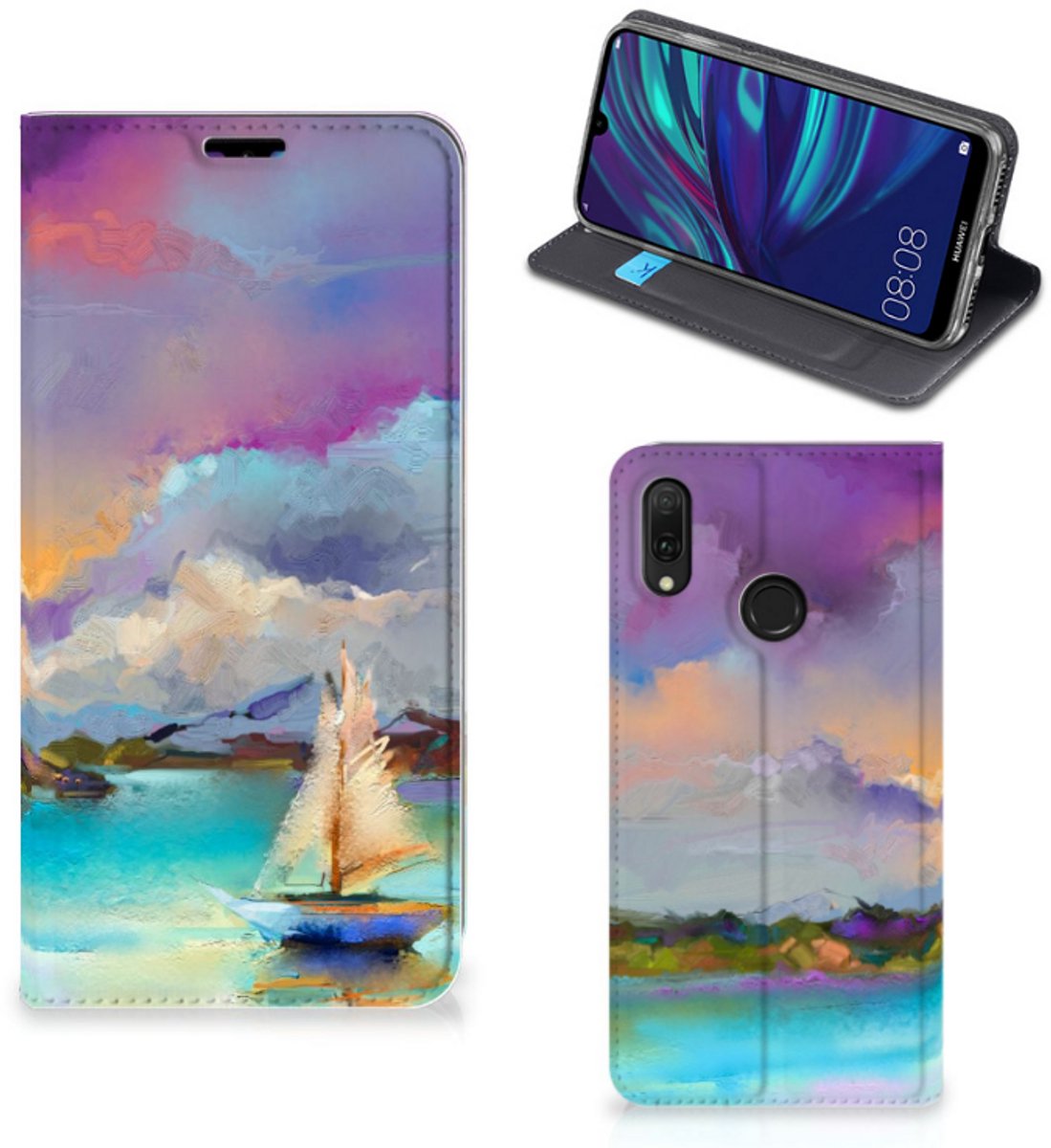 Bookcase Huawei Y7 hoesje Y7 Pro (2019) Boat
