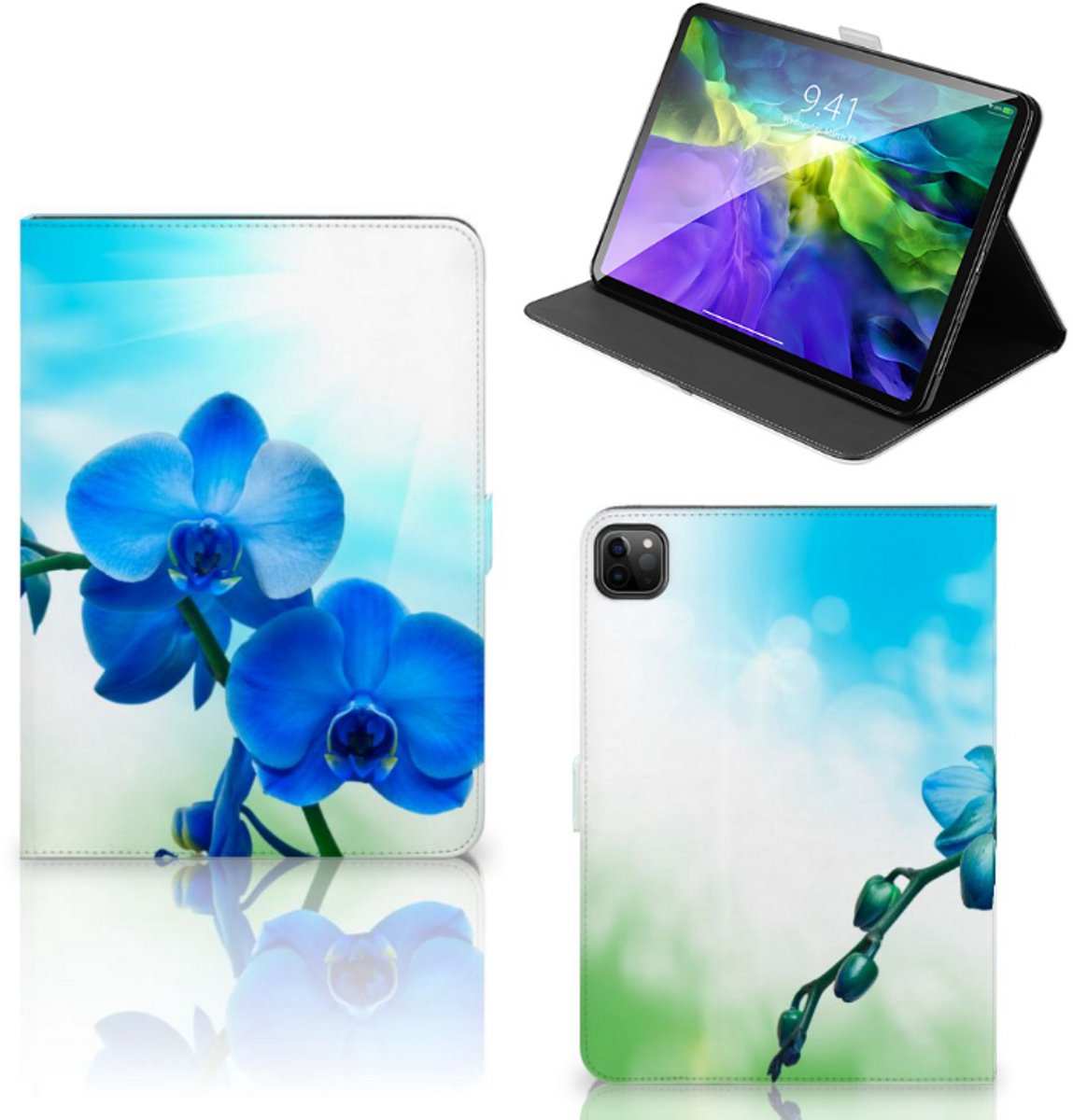 iPad Pro 11 2020/2021/2022 Tablet Cover Orchidee Blauw - Cadeau voor je Moeder
