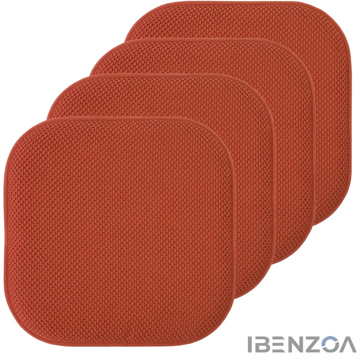 Stoelkussen - Traagschuim - Antislip - Roestkleurig - 40,6 x 40,6 cm