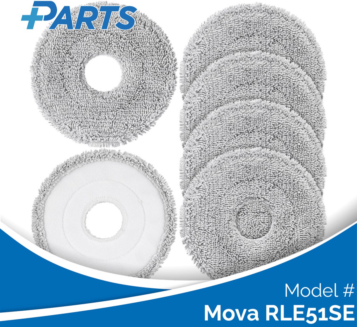 Mova RLE51SE Dweilpads (6 Stuks, Plus.Parts® alternatief voor RMP8)