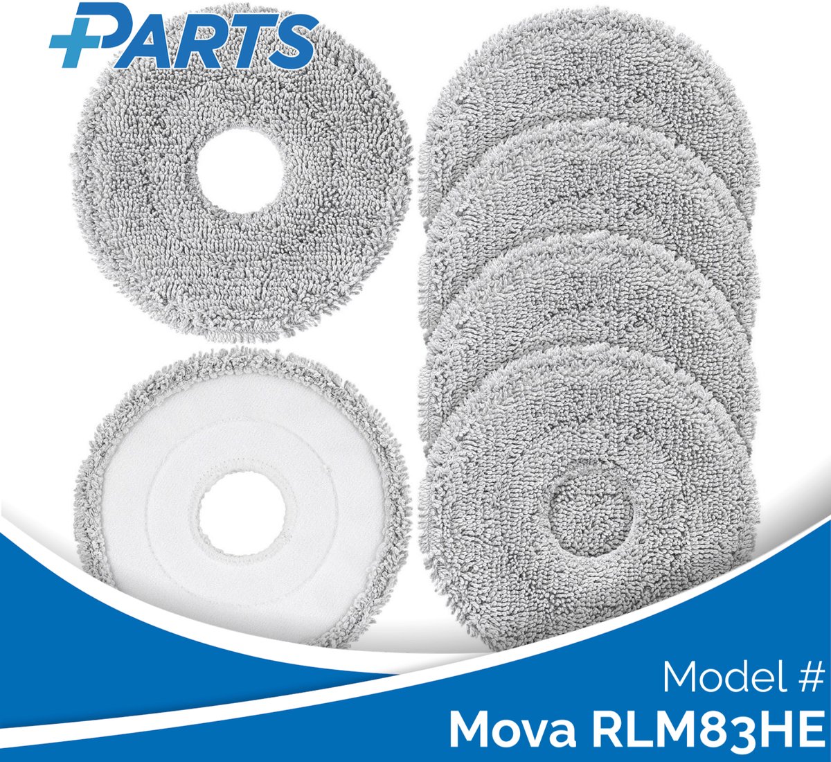 Mova RLM83HE Dweilpads (6 Stuks, Plus.Parts® alternatief voor RMP8)