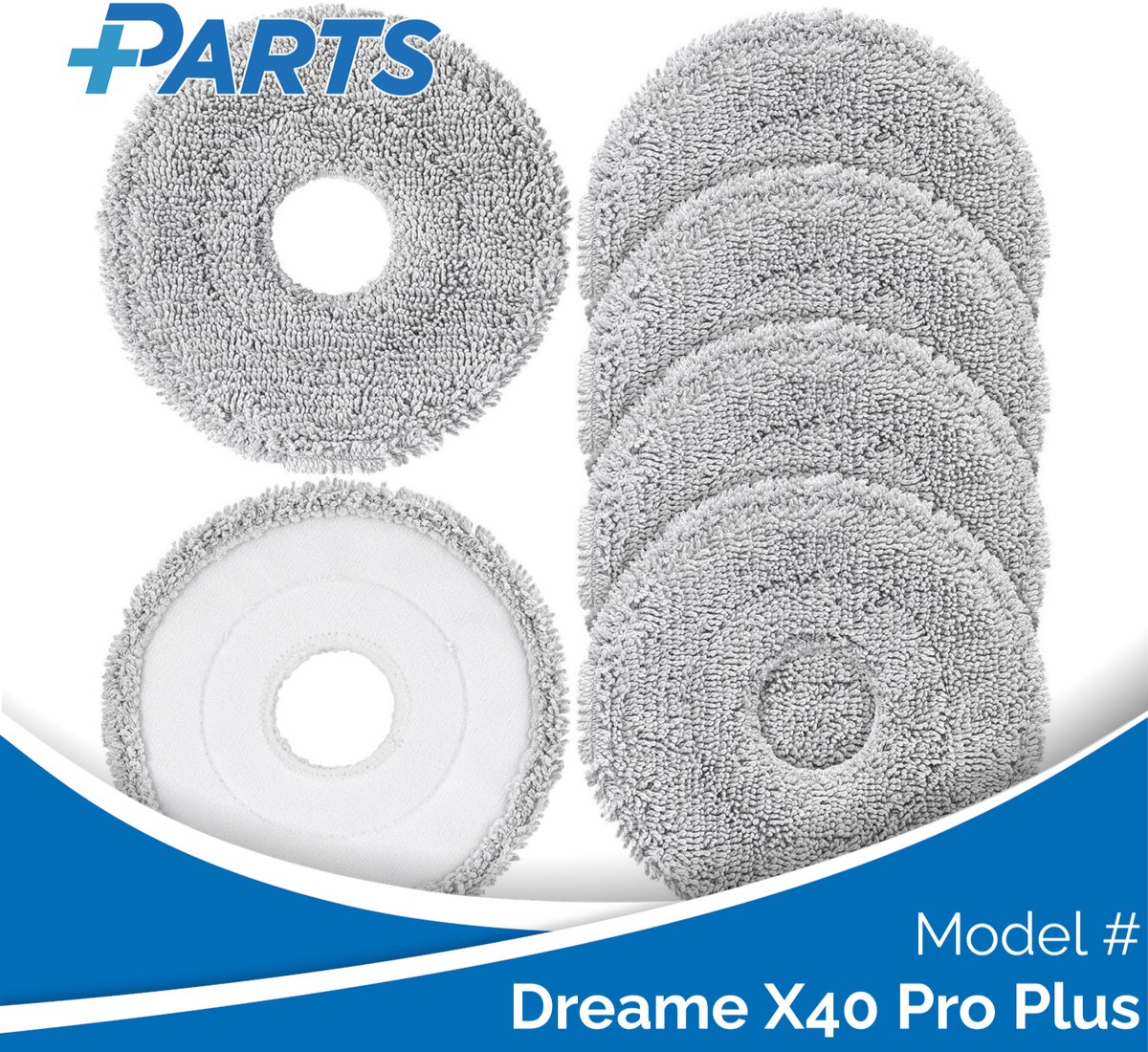 Dreame X40 Pro Plus Dweilpads (6 Stuks, Plus.Parts® alternatief voor RMP8)