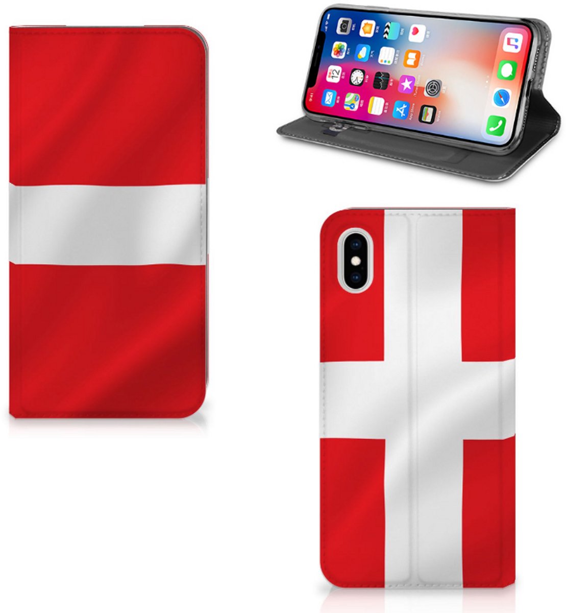 Book Case voor Apple iPhone Xs Max Standcase Denemarken