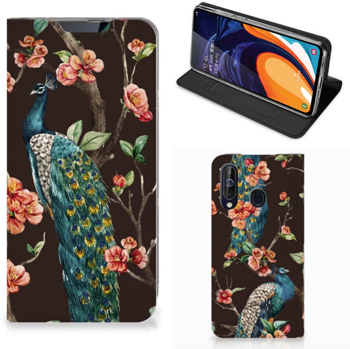 Samsung Galaxy A60 Hoesje maken Pauw met Bloemen