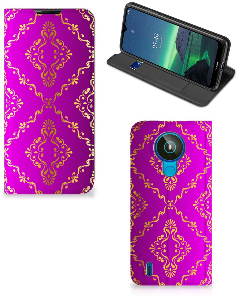 Standcase Hoesje voor Telefoon Hoesje Nokia 1.4 Barok Roze