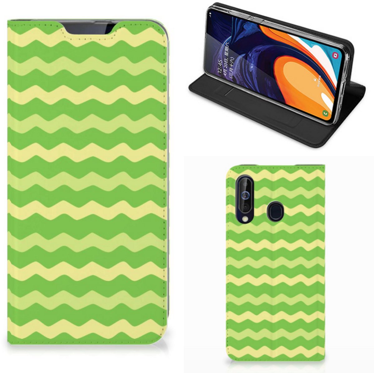 Samsung Galaxy A60 Hoesje met Magneet Waves Green