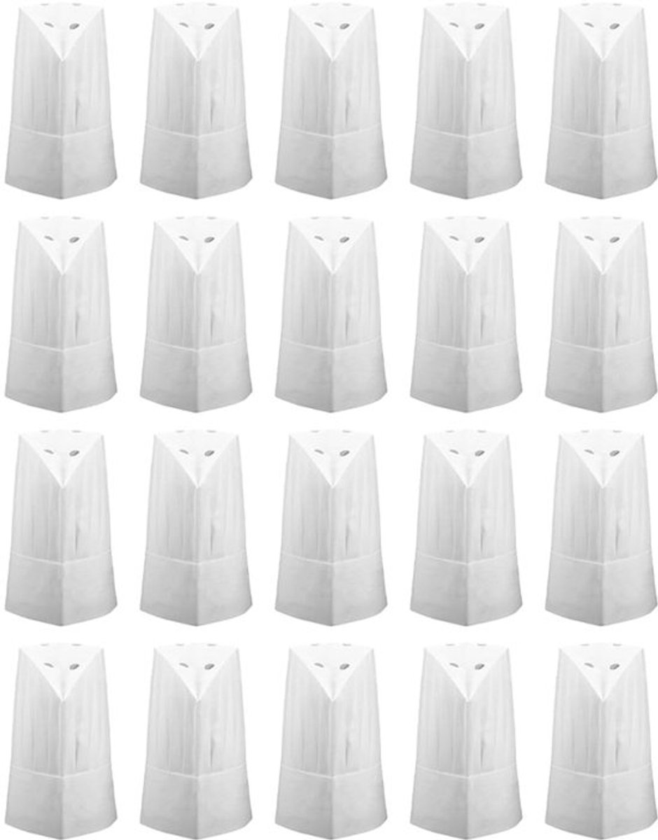 Verstelbare koksmuts set 20 stuks - Eenmalig - Niet-geweven stof - Wit