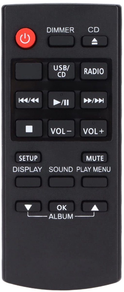 By shayne - Afstandsbediening - Vervangend model voor Stereo Sound System - Eenvoudig in gebruik - Geschikt voor Panasonic - Mini afstandsbediening -.