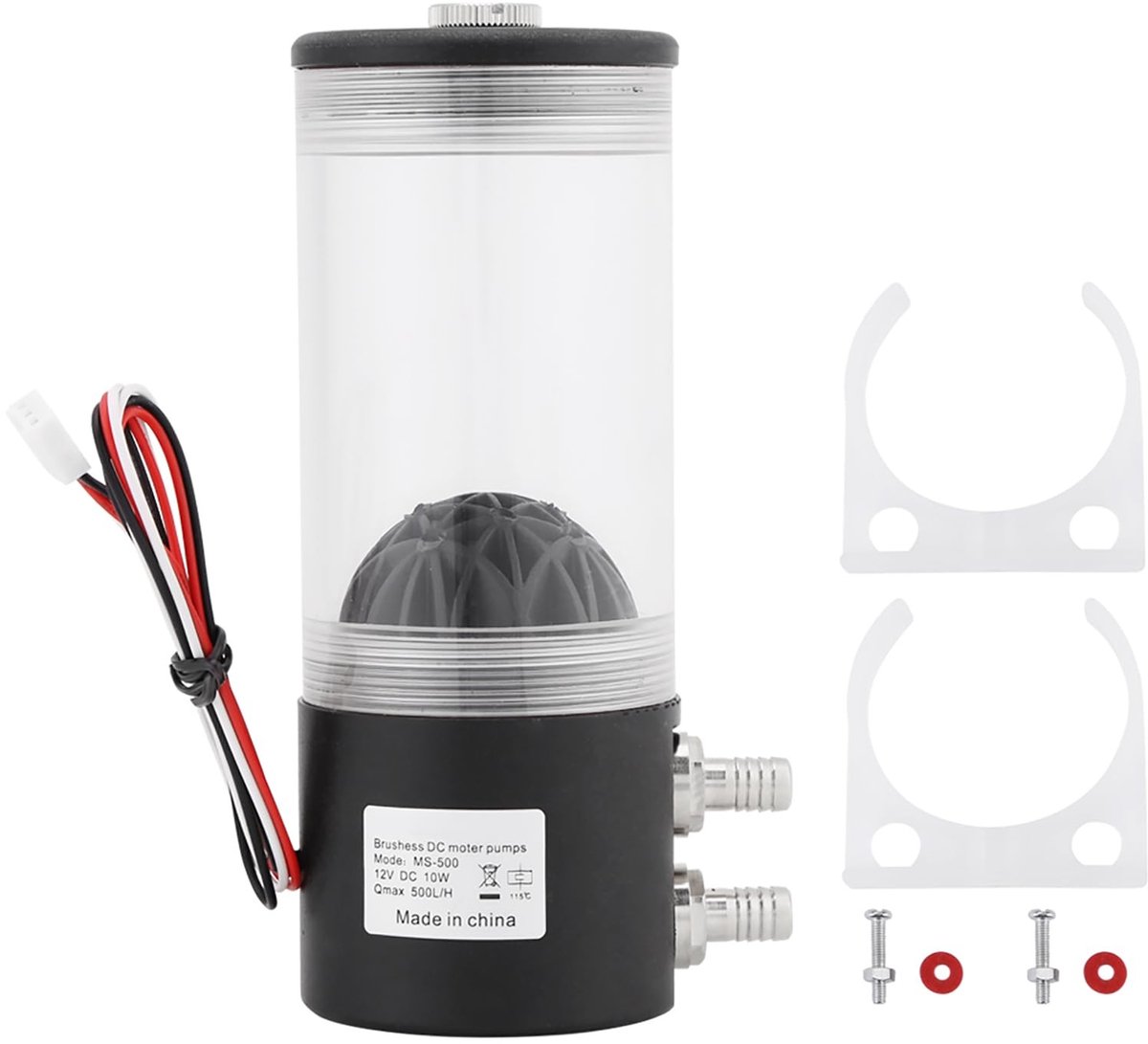 Elzusha - PC Waterkoeling Pomp - Stil en Efficiënt - 500 l/h - Inclusief Expansietank - Betrouwbaar - Koeling - Geschikt voor Gaming PC