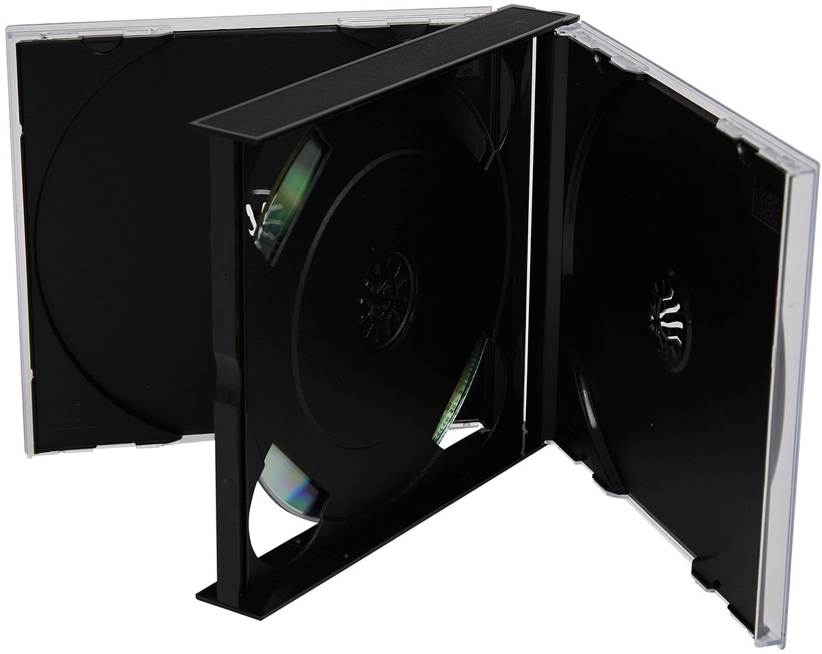 By shayne - CD/DVD Enclosures - 10 Stuks - 3-Trays - 25 mm - Zwart - Opberghoes - Voor DVD en CD - Compact