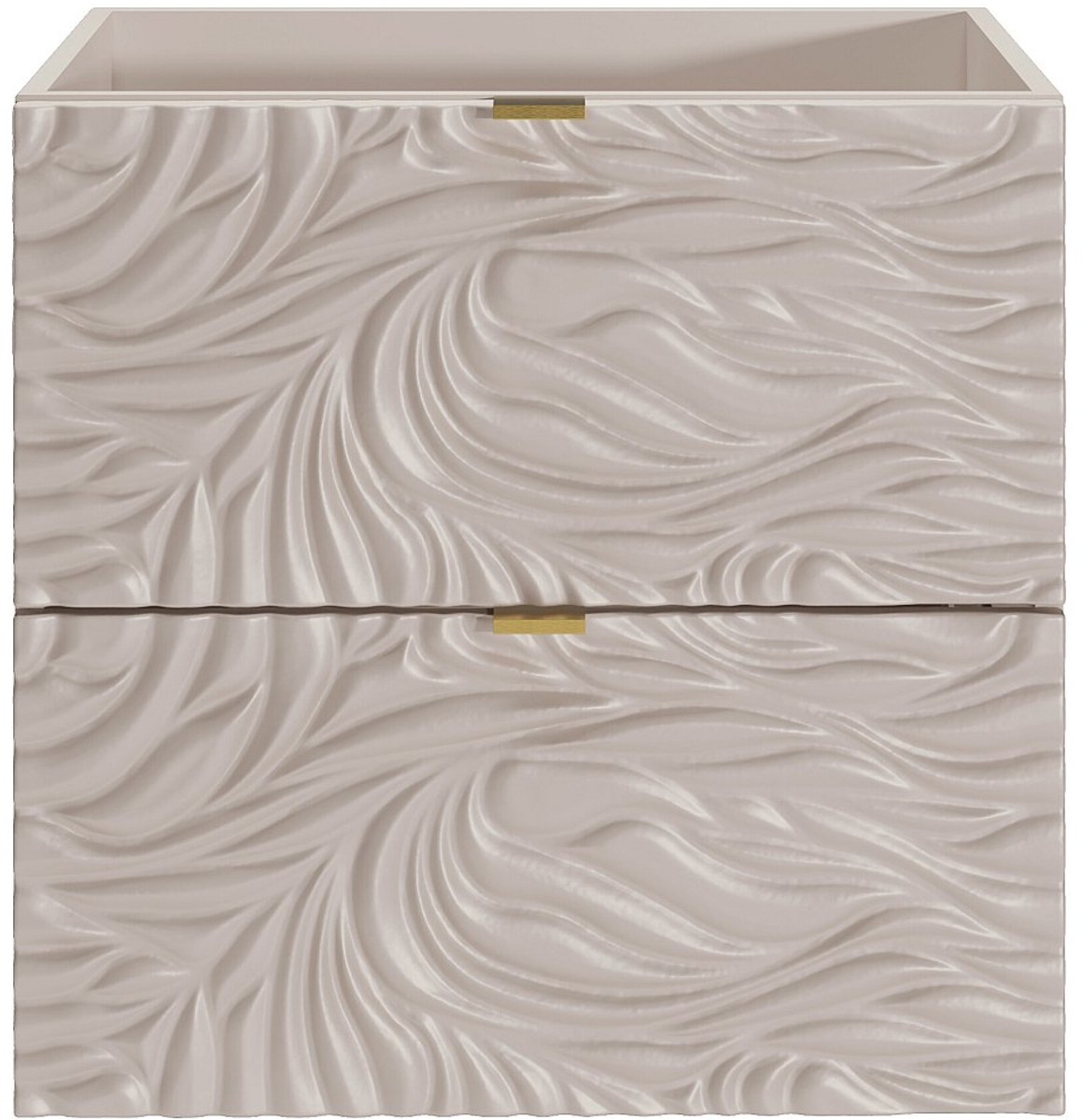 Vente-unique Getextureerd zwevend onderkastje - Beige - 60 cm - RINAREL