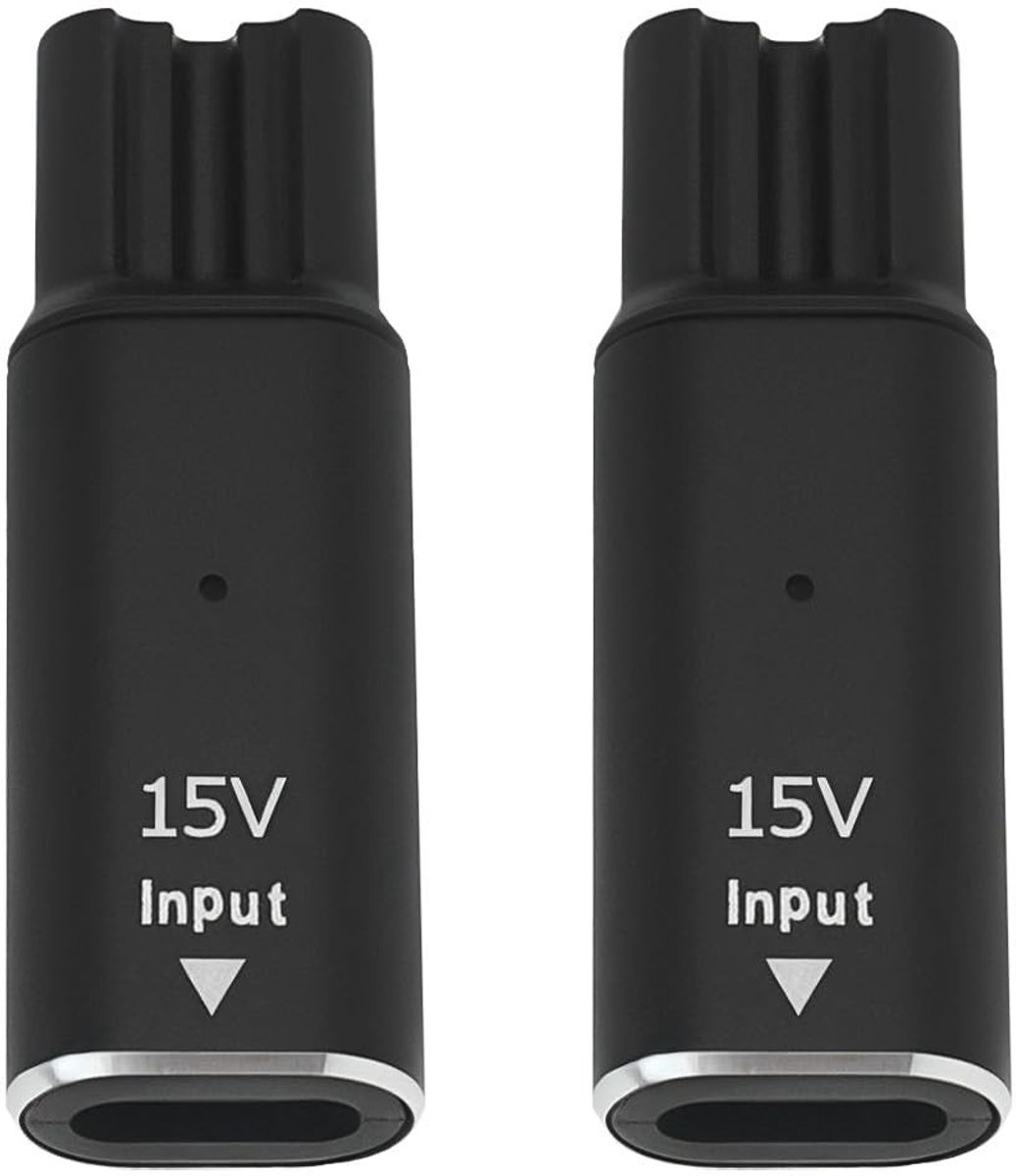 Jhubersproducts - Oplaadconverter - Type-C Opladen - Compact formaat - Geschikt voor Philips en Norelco - 15V 1.5A - Voor Oneblade QP2520 QP2515