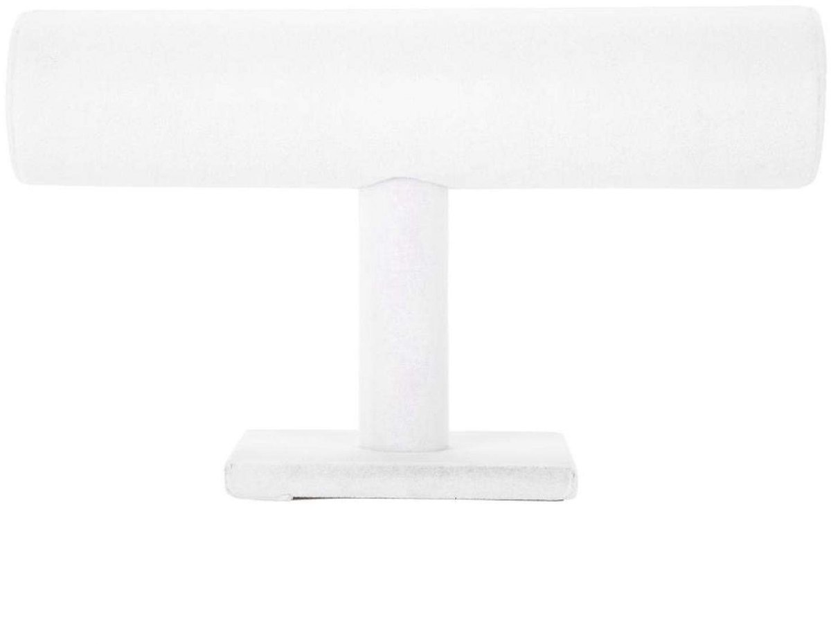Jhubersproducts - Sieradenstandaard - T-Bar sieradenorganizer - Wit - Sieradenopslag voor horloges en armbanden - Perfect voor elke sieradenliefhebber