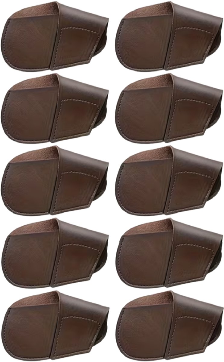 Golf Club Covers IJzer Bruin – Golf Headcover Set – Bescherming voor je IJzers - Golfclub Covers - 10 stuks - Leer - Golf Accessoires - Golf Headcovers - Golf Spullen