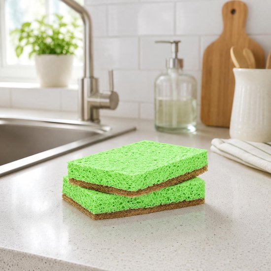 Sorbo ECO schuursponzen - 6x - 10 x 7 x 2 cm - voor delicate oppervlaktes - Schoonmaken/afwassen