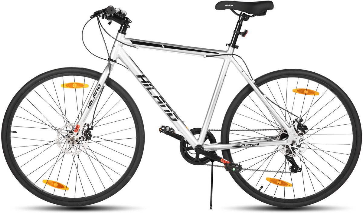 HILAND Clifford Racefiets - 700C - 7 Versnellingen - Lichtgewicht Aluminium Frame - Mechanische Schijfremmen - Heren & Dames - Commuter Bike