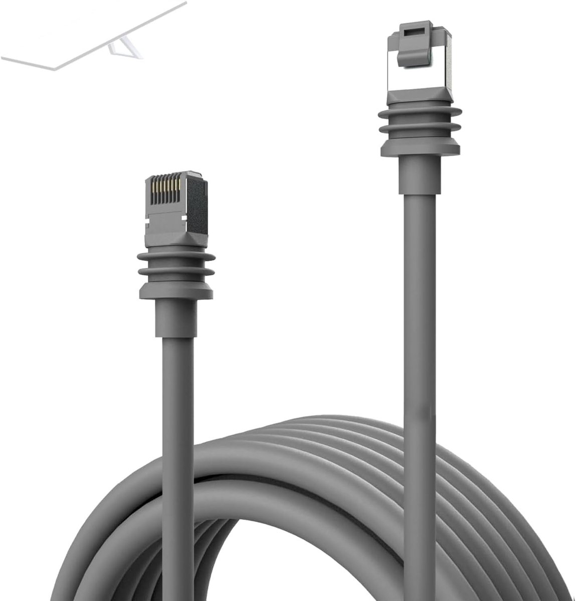 Dailygoods - Kabel Gen 3 - Ethernet-adapter - Hoge snelheid - Grijs - Waterdichte verlengkabel - Betrouwbare verbinding - 4,6 m