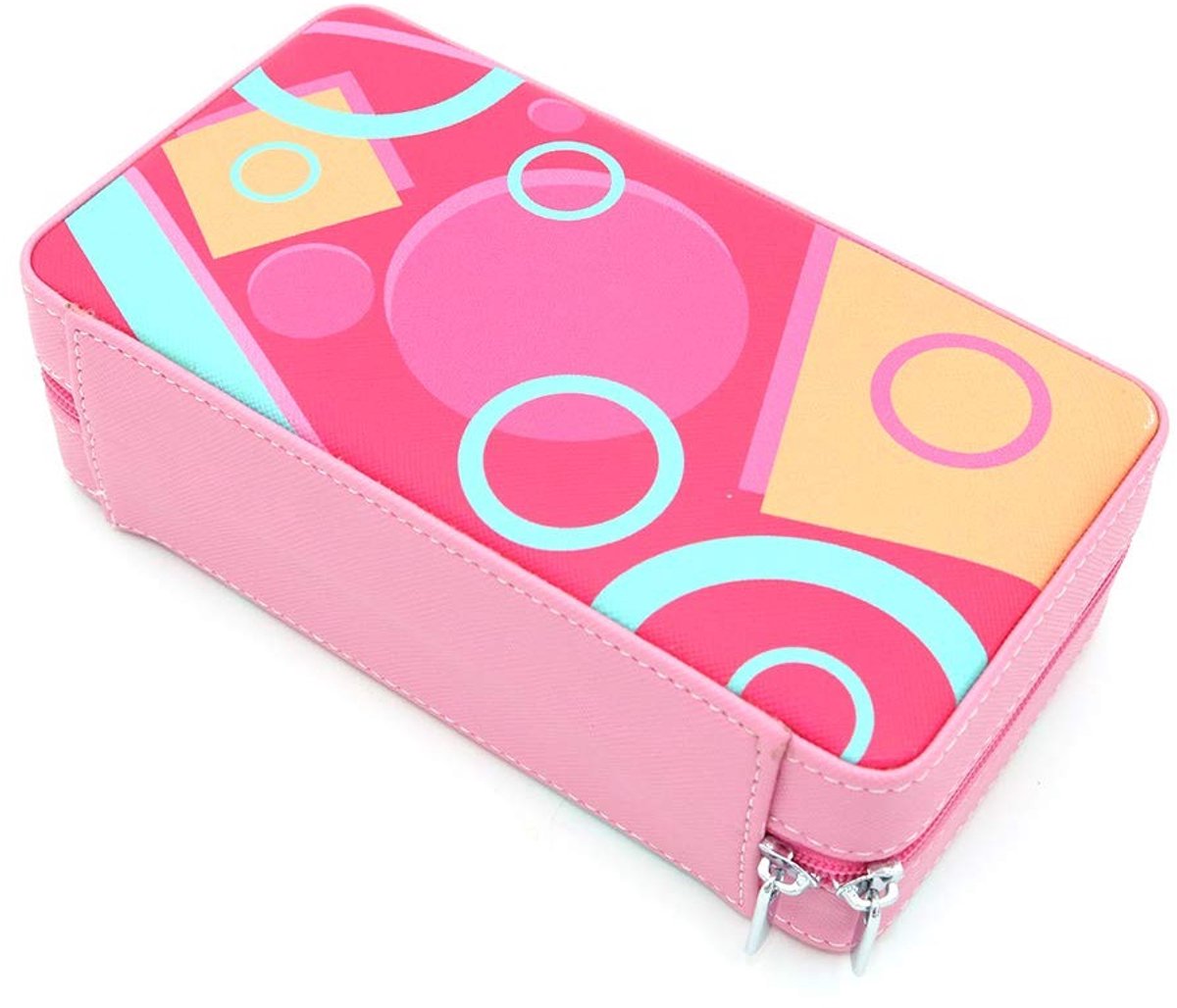 Juwelendoos - Faux Leather Sieraden Organizer - Roze Patroon voor Ringen, Oorbellen, Halskettingen en Armbanden