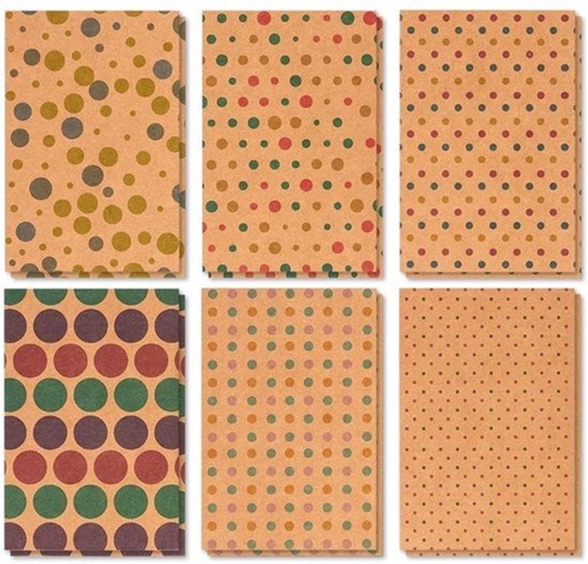 Wenskaarten 36-Pack - 6 Gestippelde Ontwerpen, 4 x 6 Inch