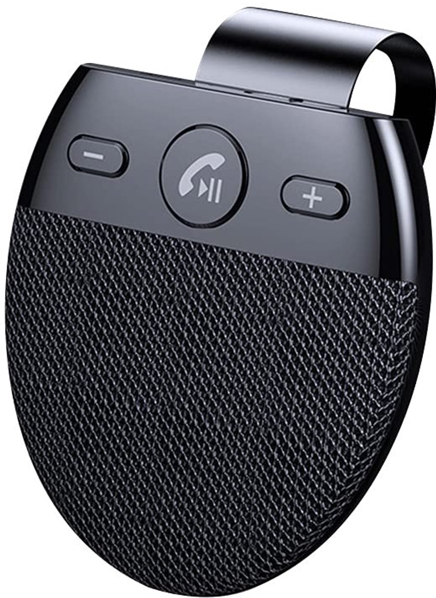Jhubersproducts - Handsfree carkit - Bluetooth V5.0 - Automatische uitschakeling - Zwart - Dual phone verbinding - Spraakantwoord - Geschikt voor auto