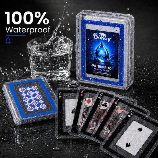 Boncy® Luxe Speelkaarten - Waterproof Kaartspel Transparant - 100% Plastic & Waterdicht Kaarten - Spelkaarten Pokerkaarten - Playing Cards voor Poker of Drankspel Volwassenen