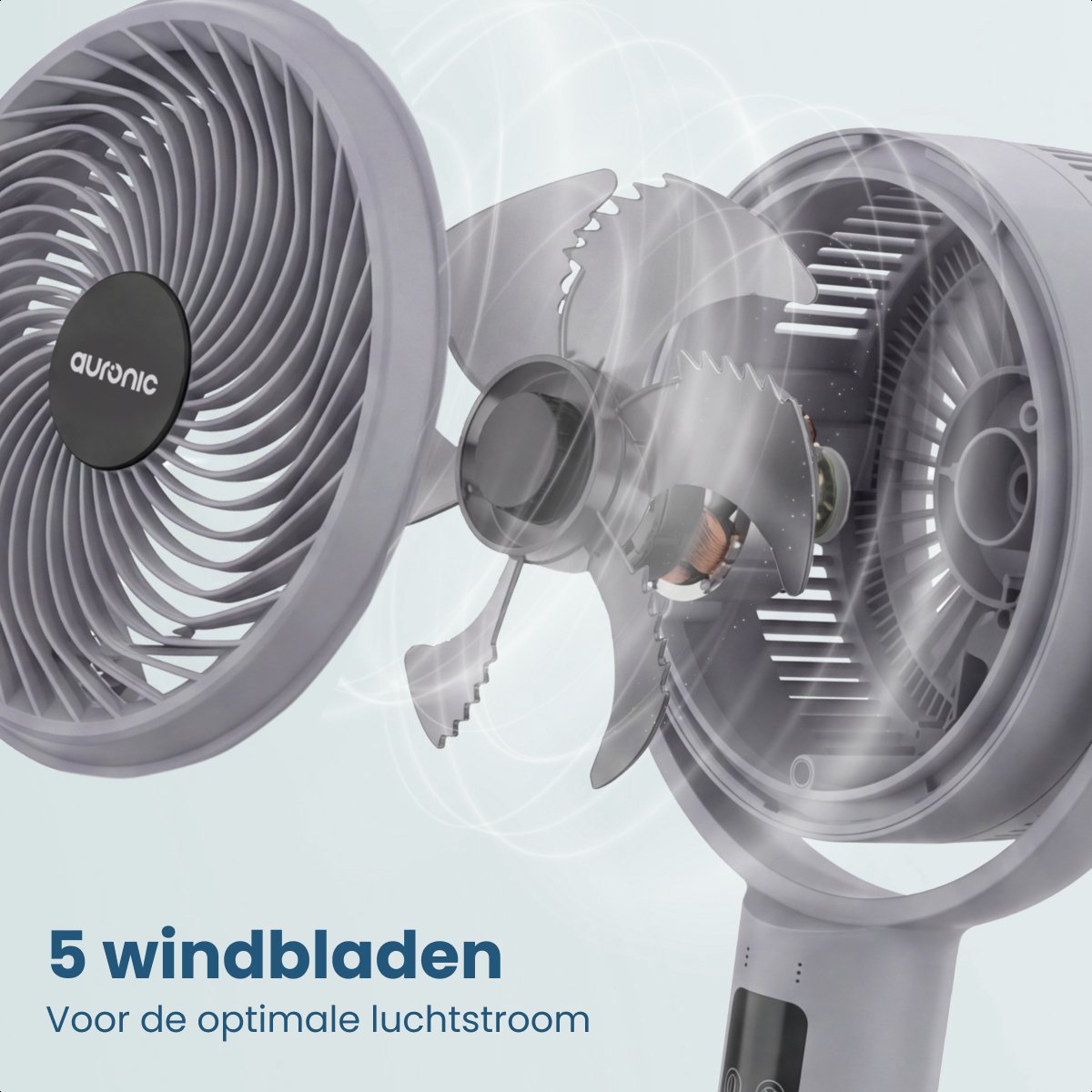 Auronic Statiefventilator - 2-in-1 tafel/vloer met timer thumbnail 6
