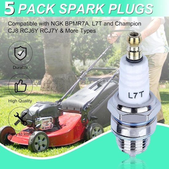 Geschikt voor Vervangende bougie voor NGK BPMR7A L7T en voor Champion CJ8 RCJ6Y RCJ7Y Meer soorten bougies geschikt voor Stihl Husqvarna kettingzaag grasmaaier motoren van Silverline — afbeelding 2