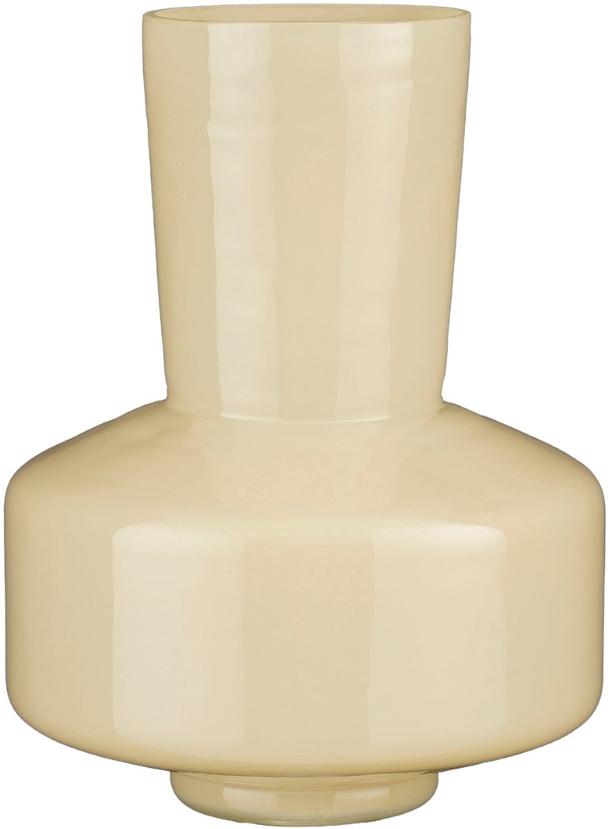 Mica Decorations Nella Vaas - Beige Glas - Sfeervolle Blikvanger Beige/Geel
