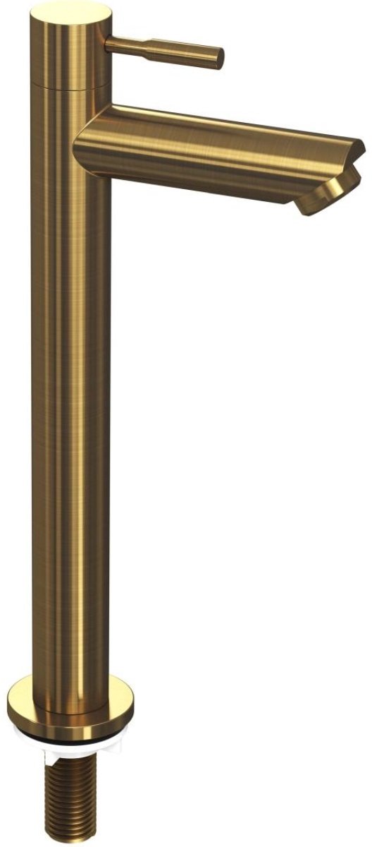 INK - Fonteinkraan Koudwater Staand Hoog Model - Br. Goud Mat