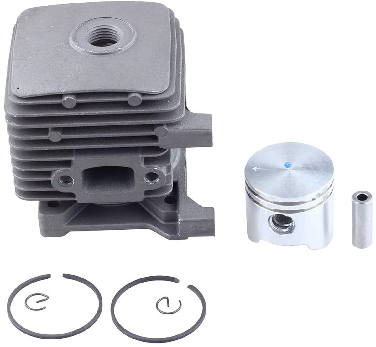 Dailygoods - 34mm Cilinderzuiger Kits - Hoogwaardige Bougie Inclusief - Geschikt voor Trimmers en Blowers - Perfect voor Tuinonderhoud - Vervangingson