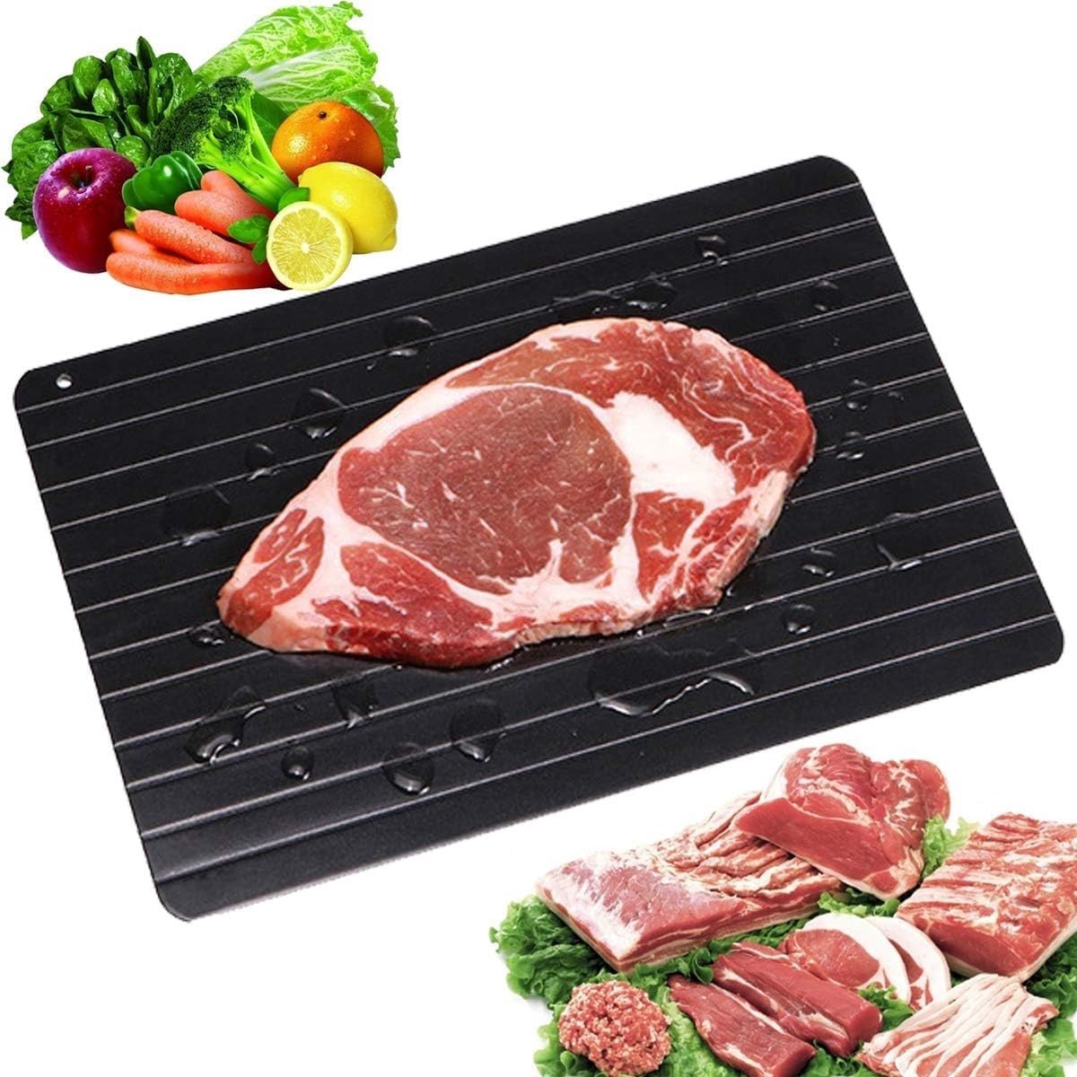 Dailygoods - Diepvriesvoedsel Ontdooibak - Snel Ontdooien - Ruimtebesparend Ontdooiplank - Aluminium - Keuken Gadget - Geschikt voor Vlees en Groenten