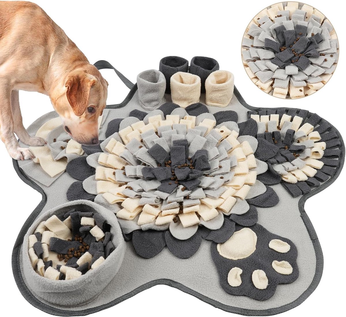 DOWO Snuffelmat Hond - Honden Speelgoed - Honden Snuffelmat - 60x60cm - Snuffelmat Puppy - Hondenspeelgoed