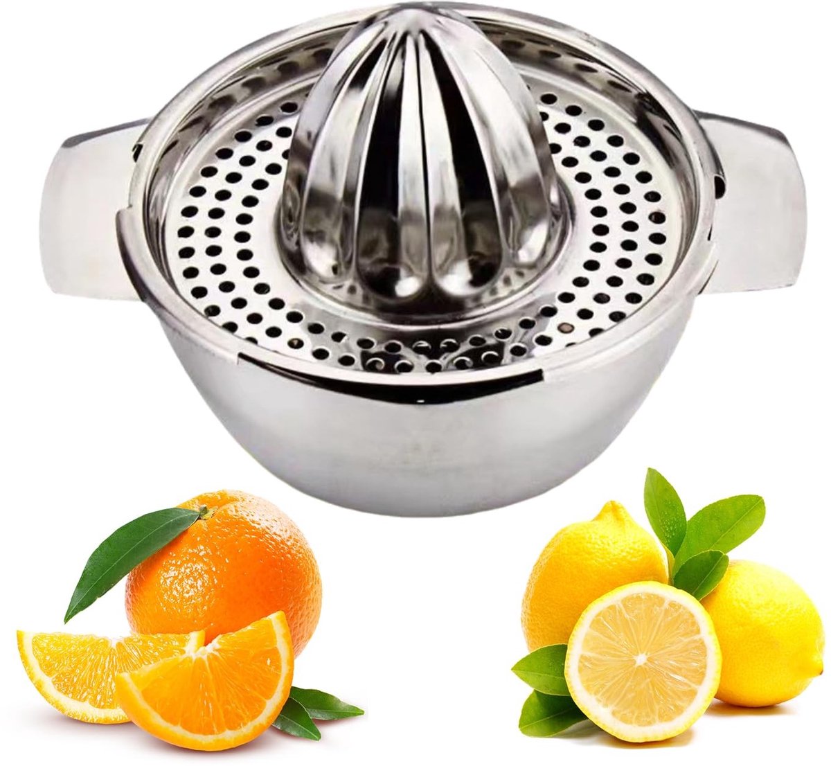 By shayne - Citroenpers - Handmatige Citruspers - Roestvrij Staal - Professionele Kwaliteit - Vaatwasserbestendig - Geschikt voor Citrusvruchten - Zi.