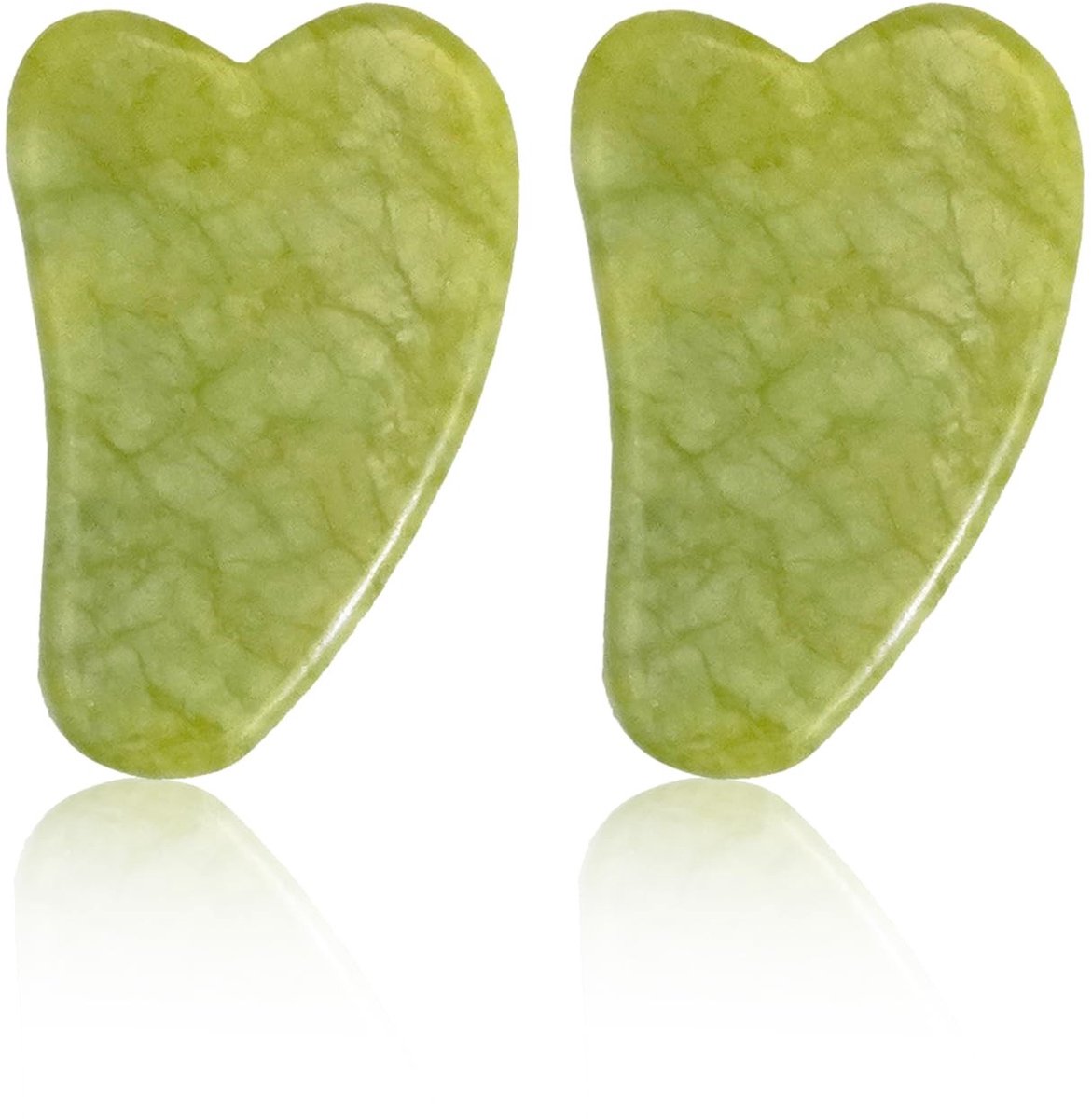 Gua Sha-stenen voor gezichtsmassage en spierontspanning - groen .