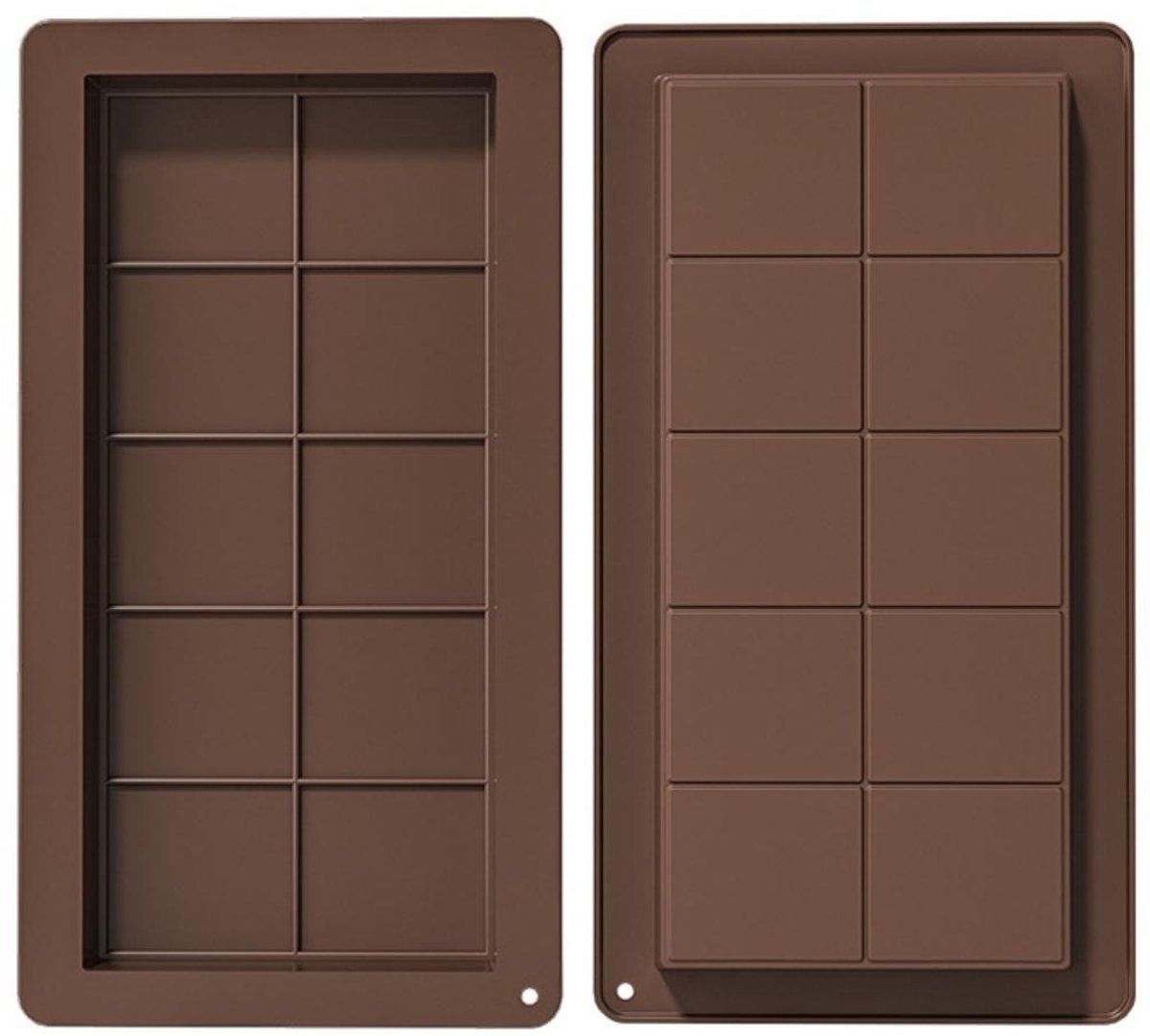 TOVBMUP Chocoladevormen - Diepe siliconen chocoladevormen - Siliconen chocolade vormen - Geschikt voor het maken van gevulde chocoladerepen - Kunnen gevuld worden met kunafa, pistachenoten, etc. - 2 stuks