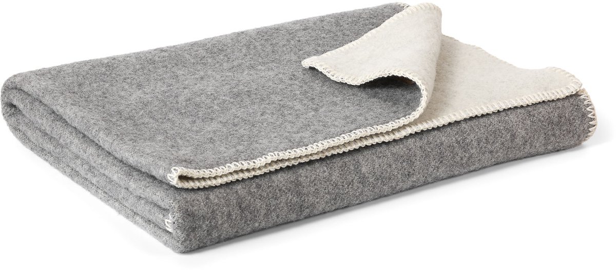 MoST-Dekens - 100% Wollen ledikant dekentje Wild Pigeon - 100 x 140 cm - grijs