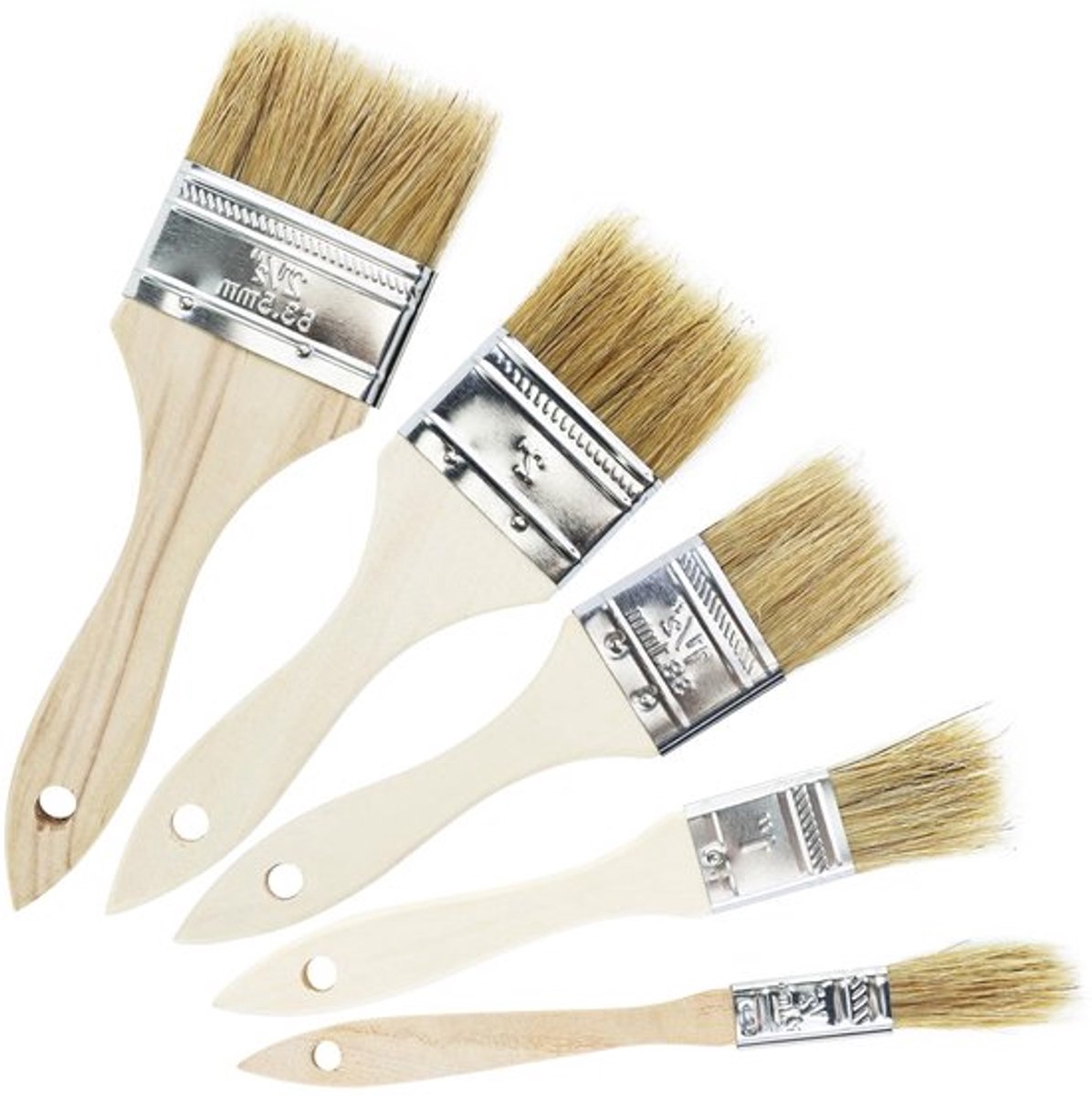 Flatschilderset van 22 Verven Penselen Set 13/25/37/50/63 mm Brede Verfkwast Houten Vernis Schilderset Verfset voor Doe-Het-Zelf Vernissen, Glazuur, Muurverf, Olievlekken, Kwast voor Schilderen met