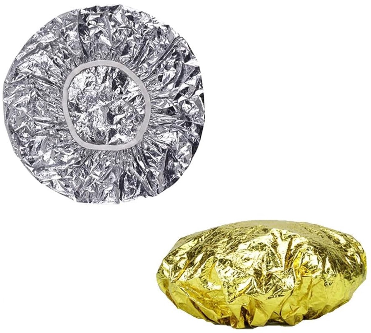 Dailygoods - Aluminium Foliekapjes - Voor Permanente Golf - Waterdicht - Goud en Zilver - Voedend Haar - Geschikt voor Thuisgebruik - 2 Stuks