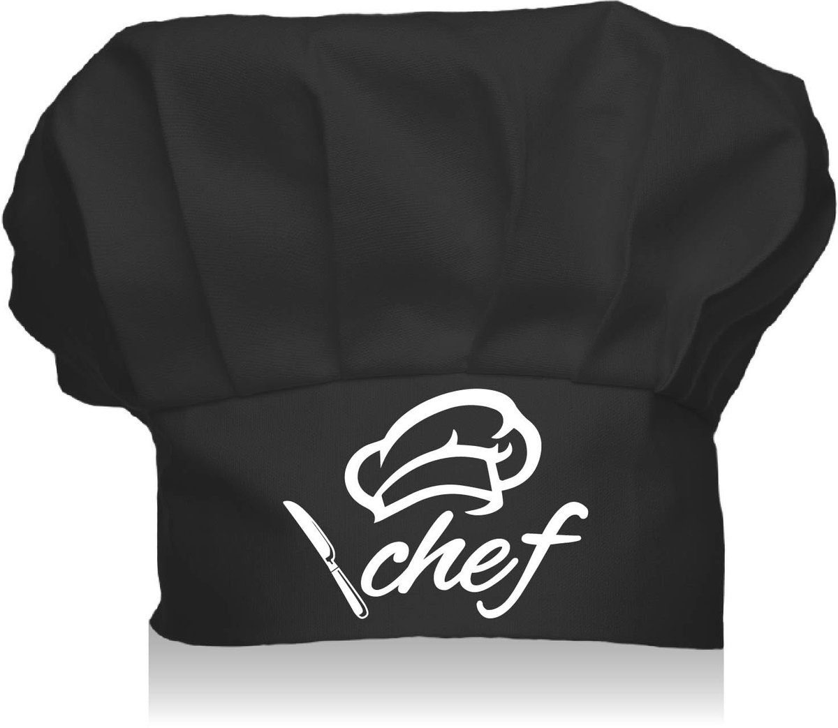 Elzusha - Koksmuts Volwassen - Verstelbare Keuken Hoed - Katoen - Zwart - Chef Cap - Perfect voor Koken - Voor Mannen en Vrouwen