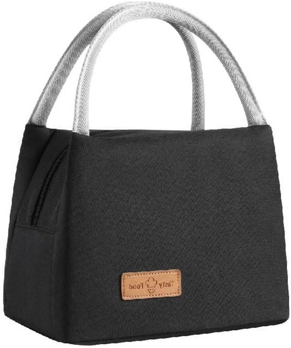 Lunch Cooler Bag - 1 Piece - Portable Insulated Waterproof Leakproof - Houdt Warmte en Koude - Geschikt voor Buiten - Picknick - School - Werk - Reizen - Zwart - Klein